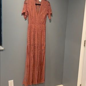 Socialite Lace Overlay Romper Maxi